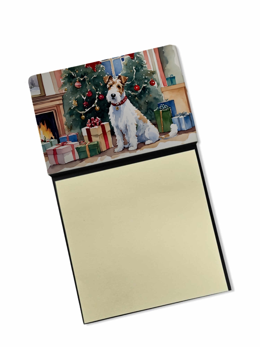DAC2766SN 5.25 x 3.25 in. Fox Terrier Cozy Christmas Sticky Note Holder