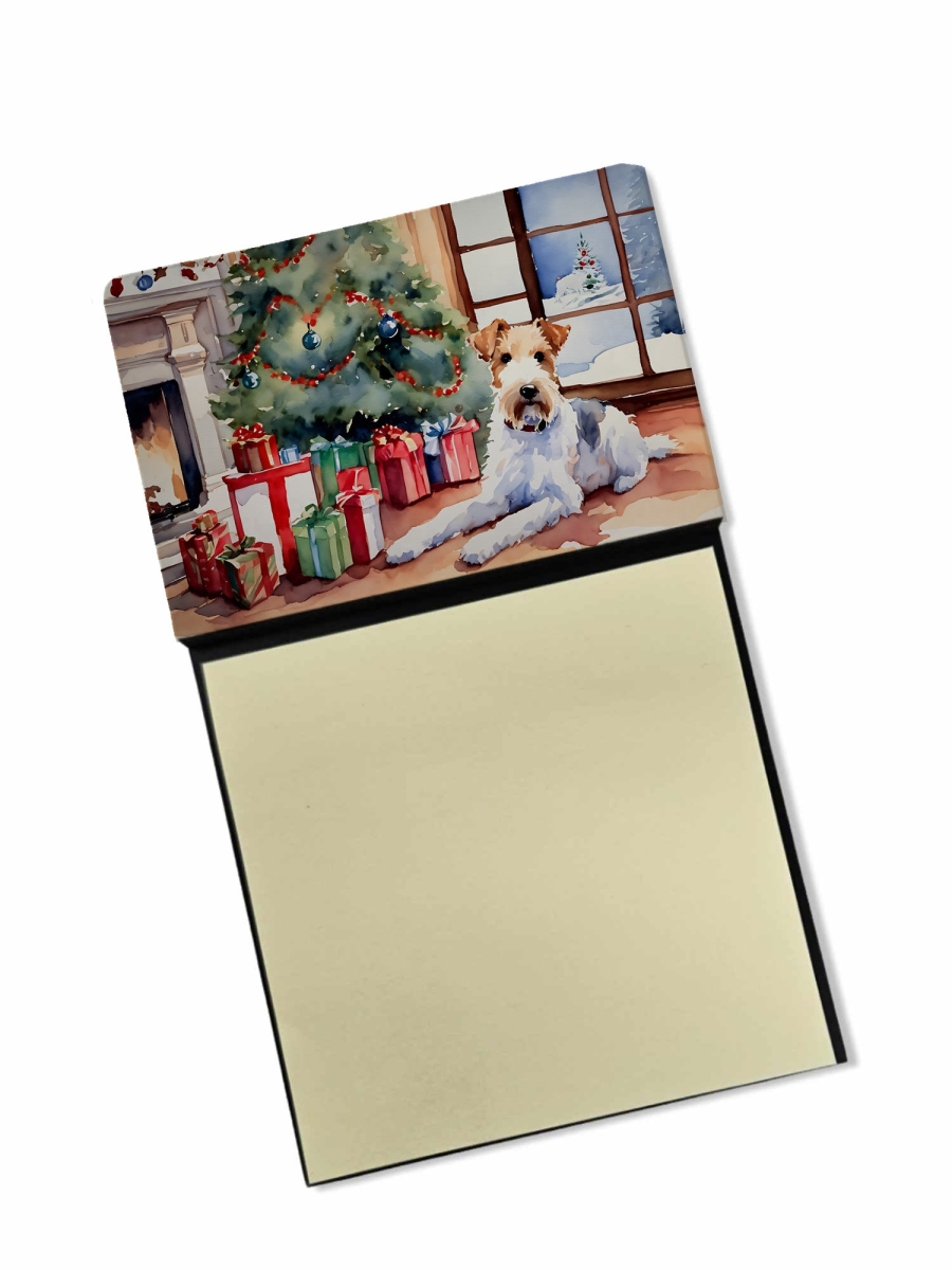 DAC2767SN 5.25 x 3.25 in. Fox Terrier Cozy Christmas Sticky Note Holder