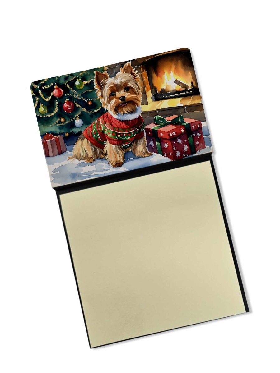 DAC2768SN 5.25 x 3.25 in. Yorkshire Terrier Cozy Christmas Sticky Note Holder