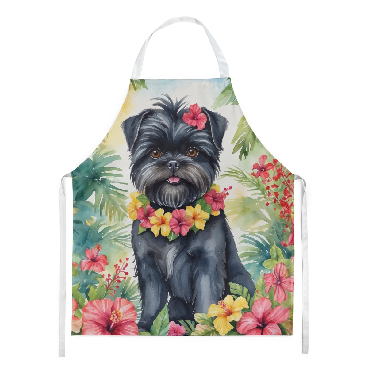 Picture of Carolines Treasures DAC6344APRON 30 x 27 in. Affenpinscher Luau Apron