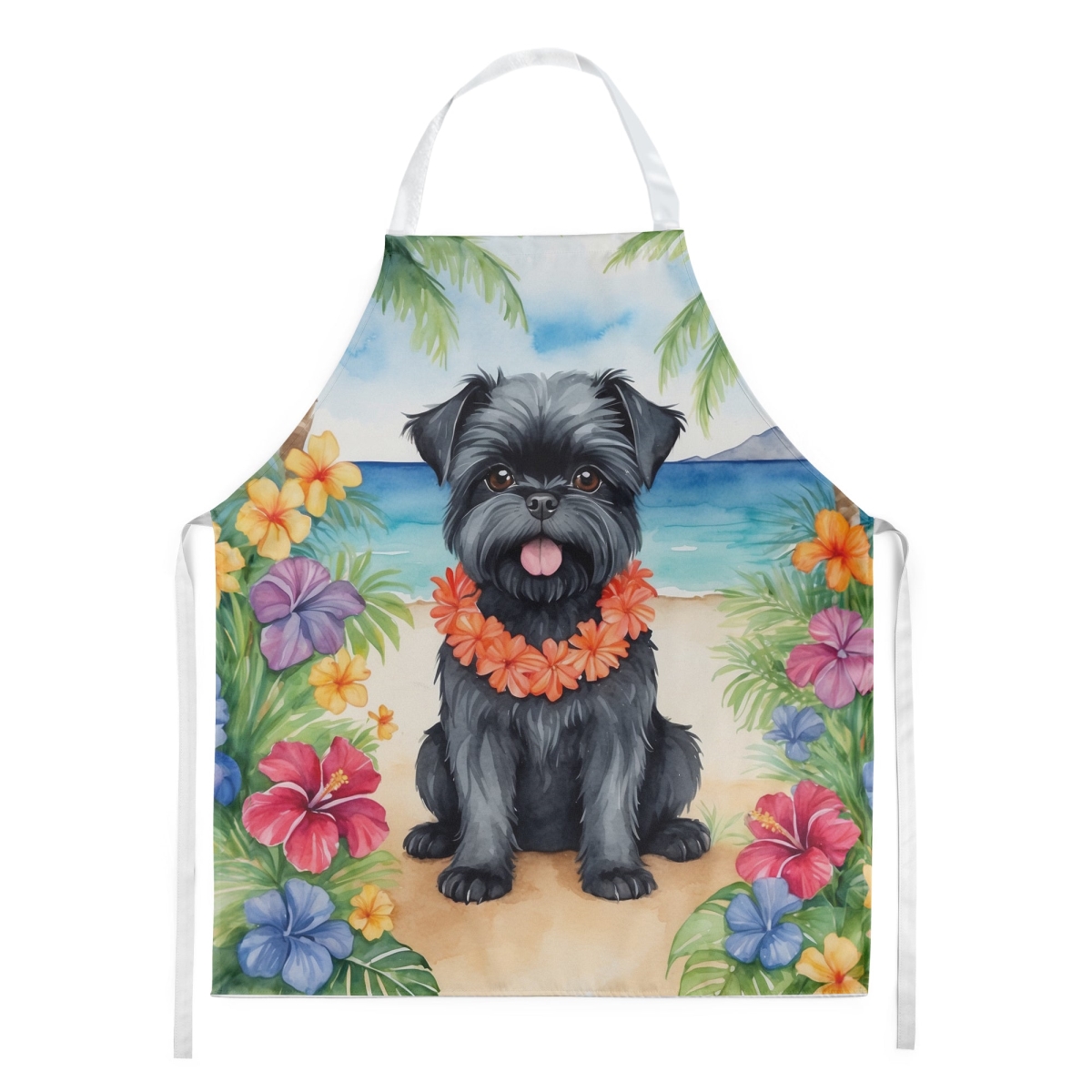 Picture of Carolines Treasures DAC6345APRON 30 x 27 in. Affenpinscher Luau Apron