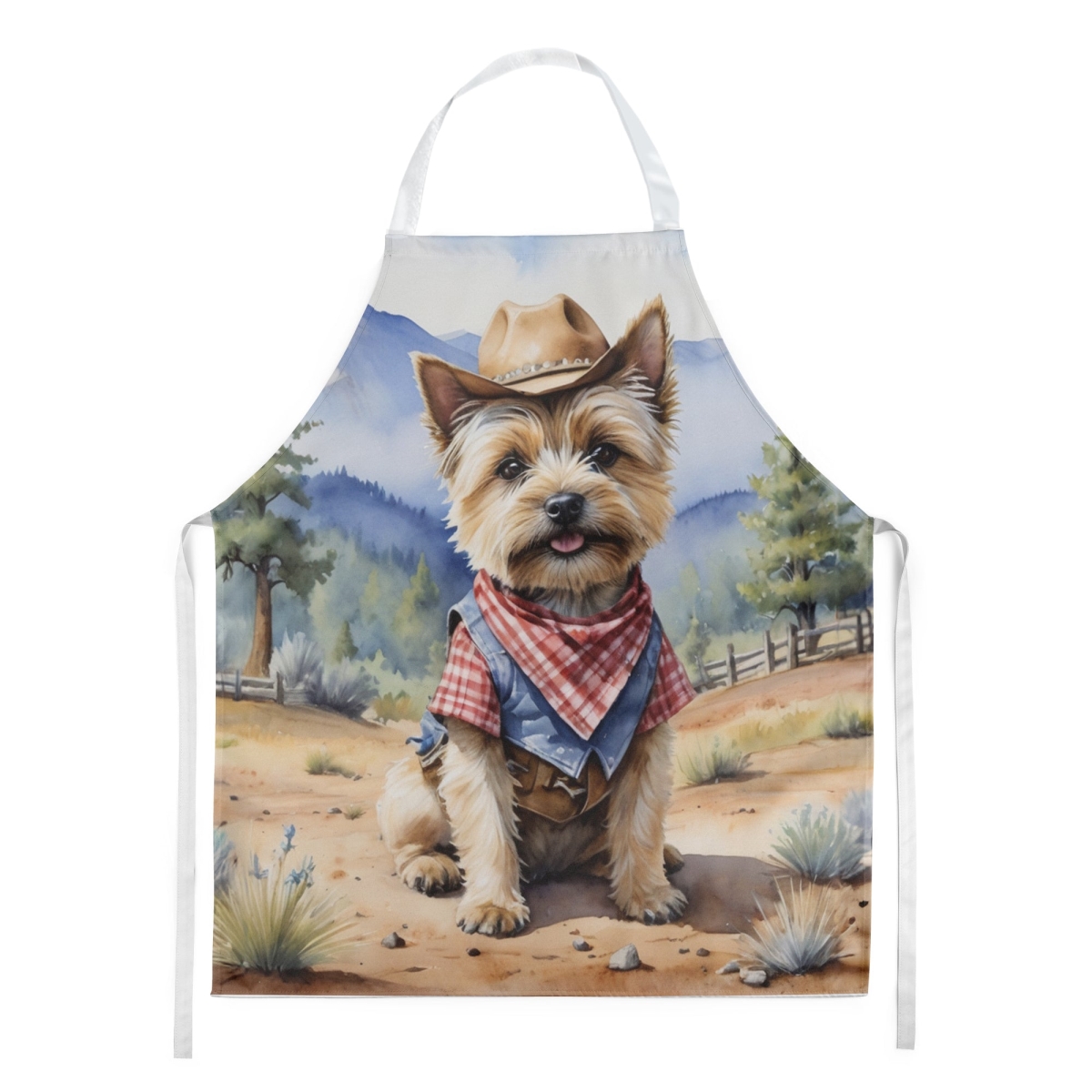 Picture of Carolines Treasures DAC5870APRON 30 x 27 in. Cairn Terrier Cowboy Welcome Apron