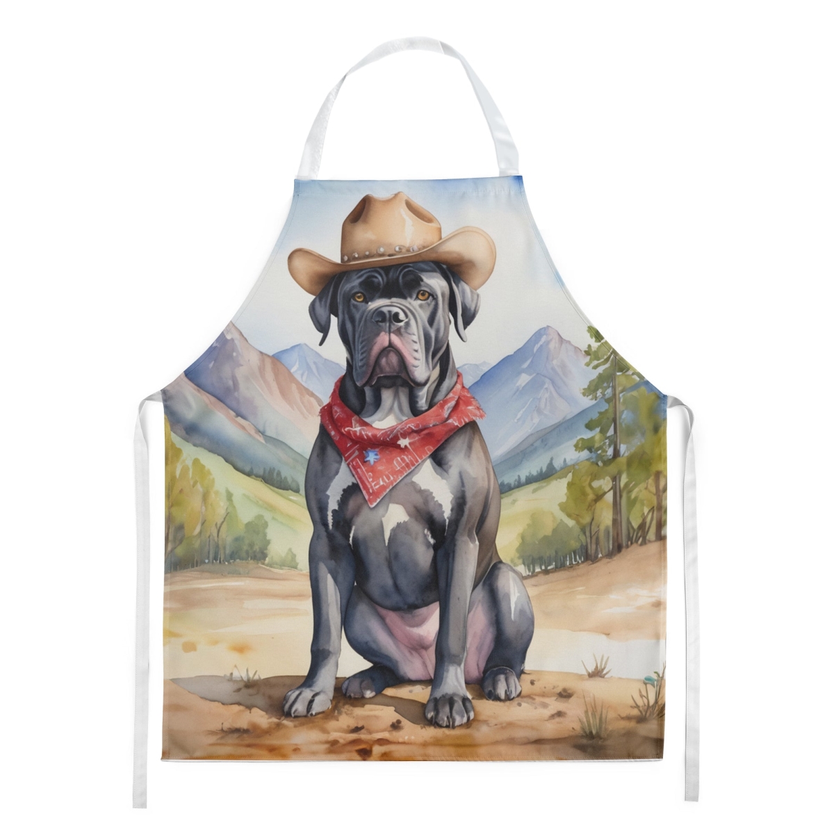 Picture of Carolines Treasures DAC5871APRON 30 x 27 in. Cane Corso Cowboy Welcome Apron