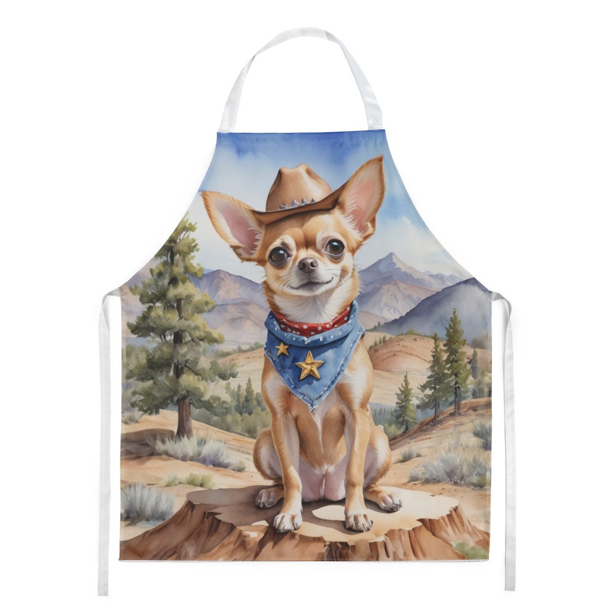 Picture of Carolines Treasures DAC5875APRON 30 x 27 in. Chihuahua Cowboy Welcome Apron