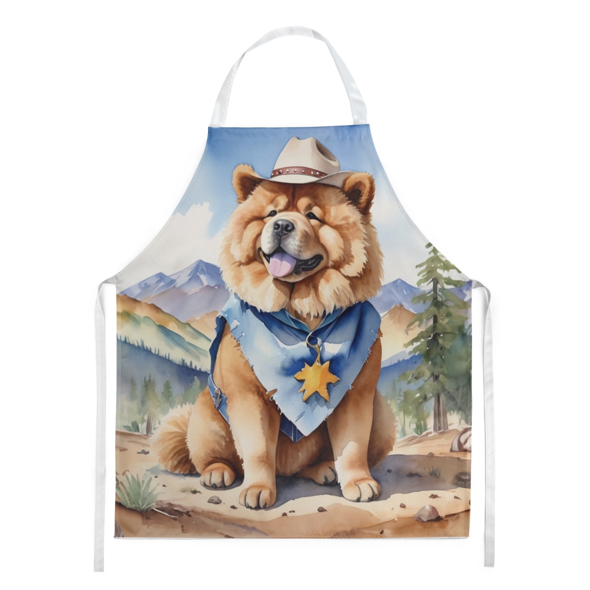 Picture of Carolines Treasures DAC5877APRON 30 x 27 in. Chow Chow Cowboy Welcome Apron