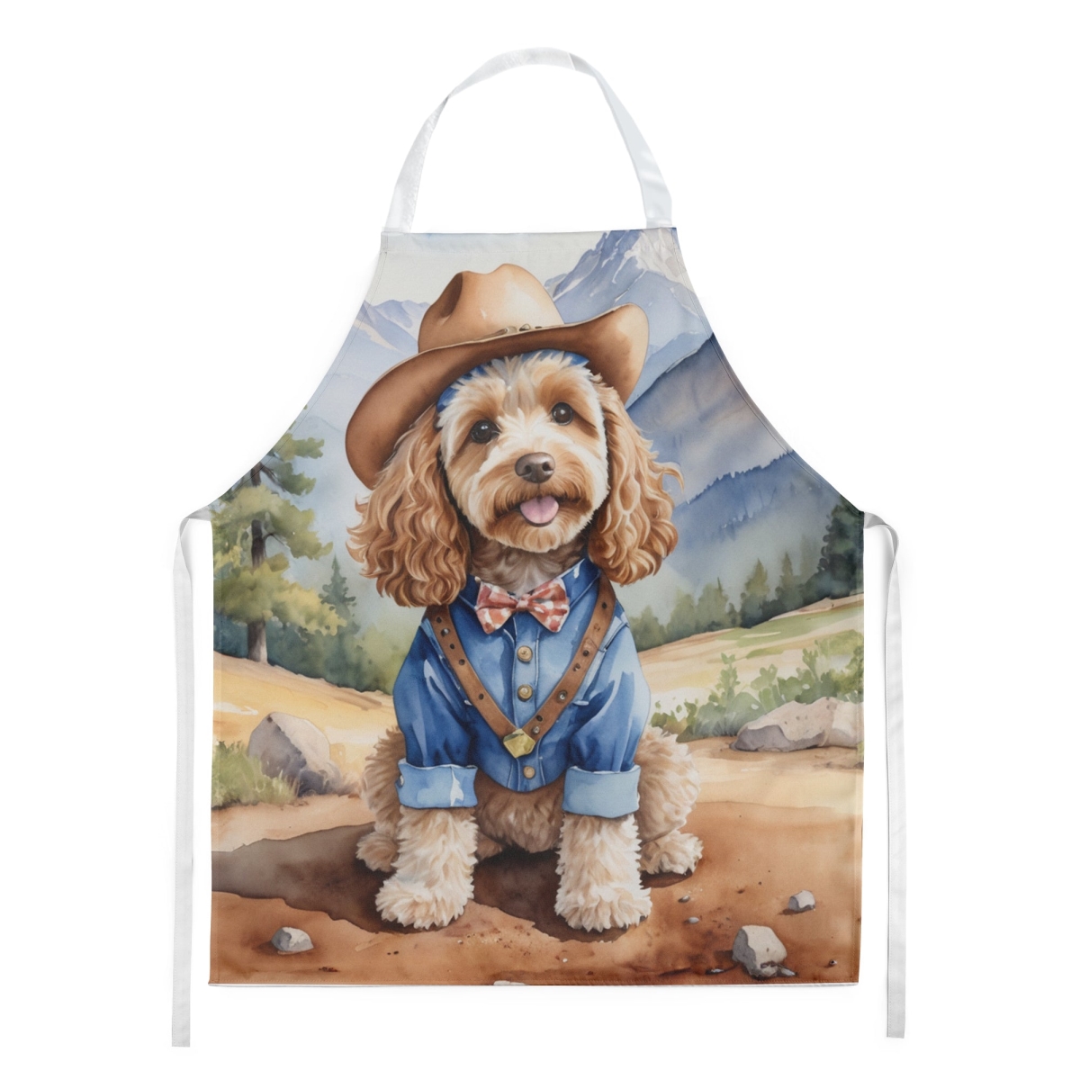 Picture of Carolines Treasures DAC5879APRON 30 x 27 in. Cockapoo Cowboy Welcome Apron