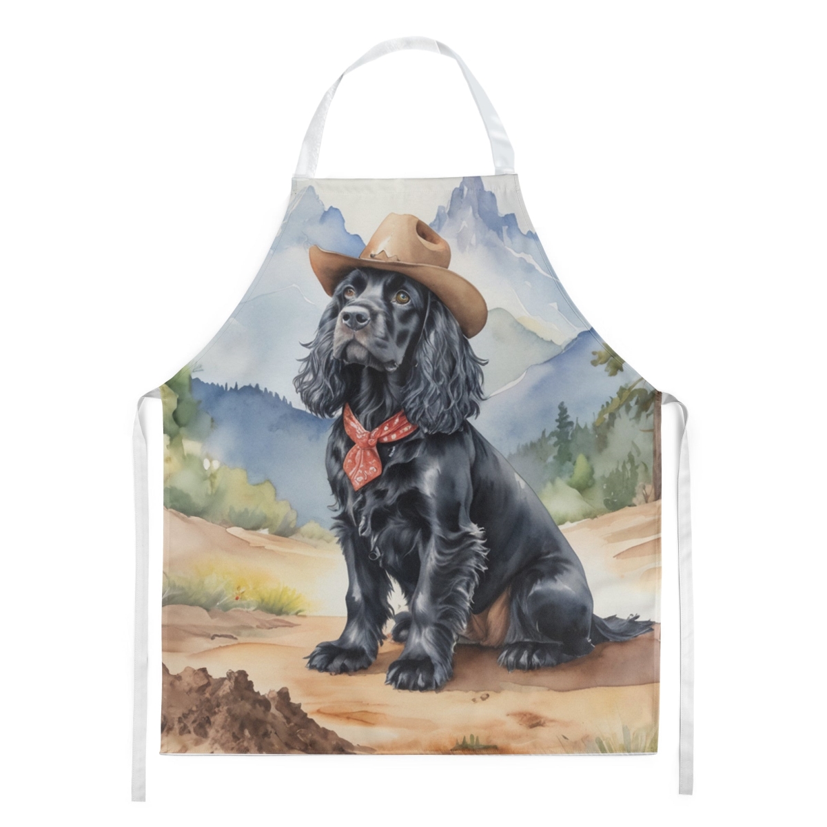 Picture of Carolines Treasures DAC5880APRON 30 x 27 in. Cocker Spaniel Cowboy Welcome Apron