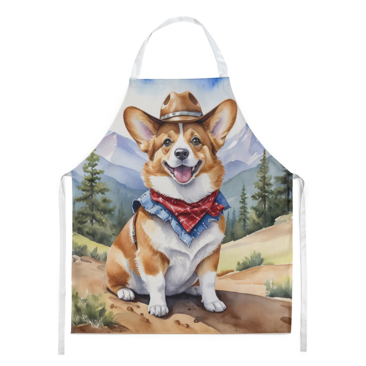 Picture of Carolines Treasures DAC5884APRON 30 x 27 in. Corgi Cowboy Welcome Apron