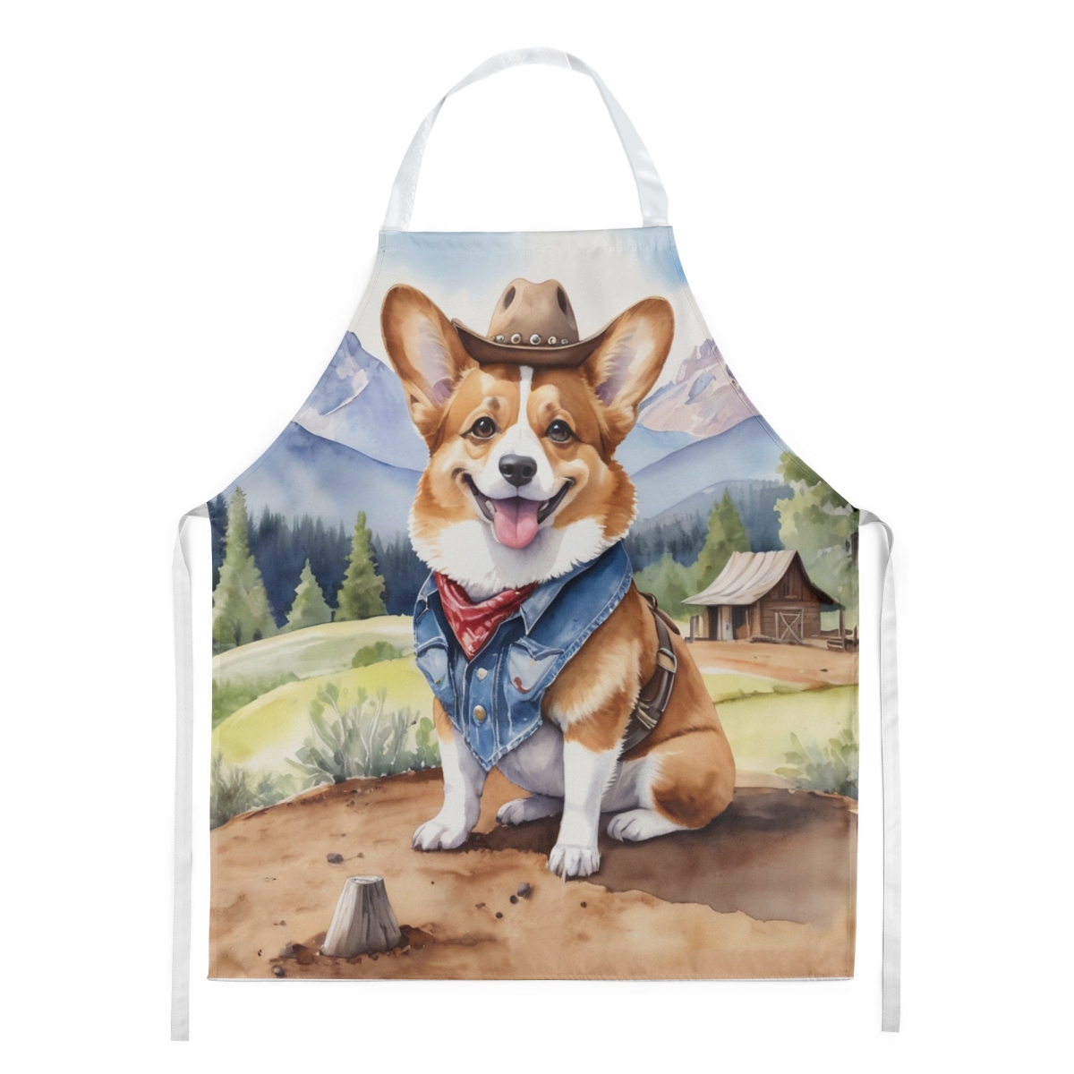 Picture of Carolines Treasures DAC5885APRON 30 x 27 in. Corgi Cowboy Welcome Apron