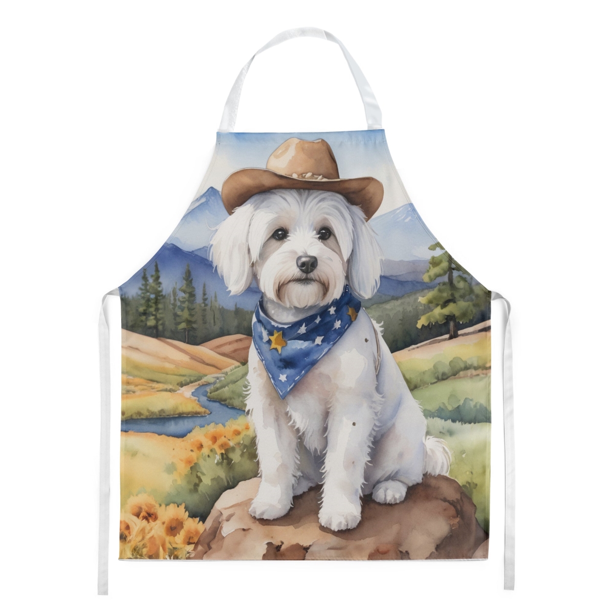 Picture of Carolines Treasures DAC5886APRON 30 x 27 in. Coton De Tulear Cowboy Welcome Apron