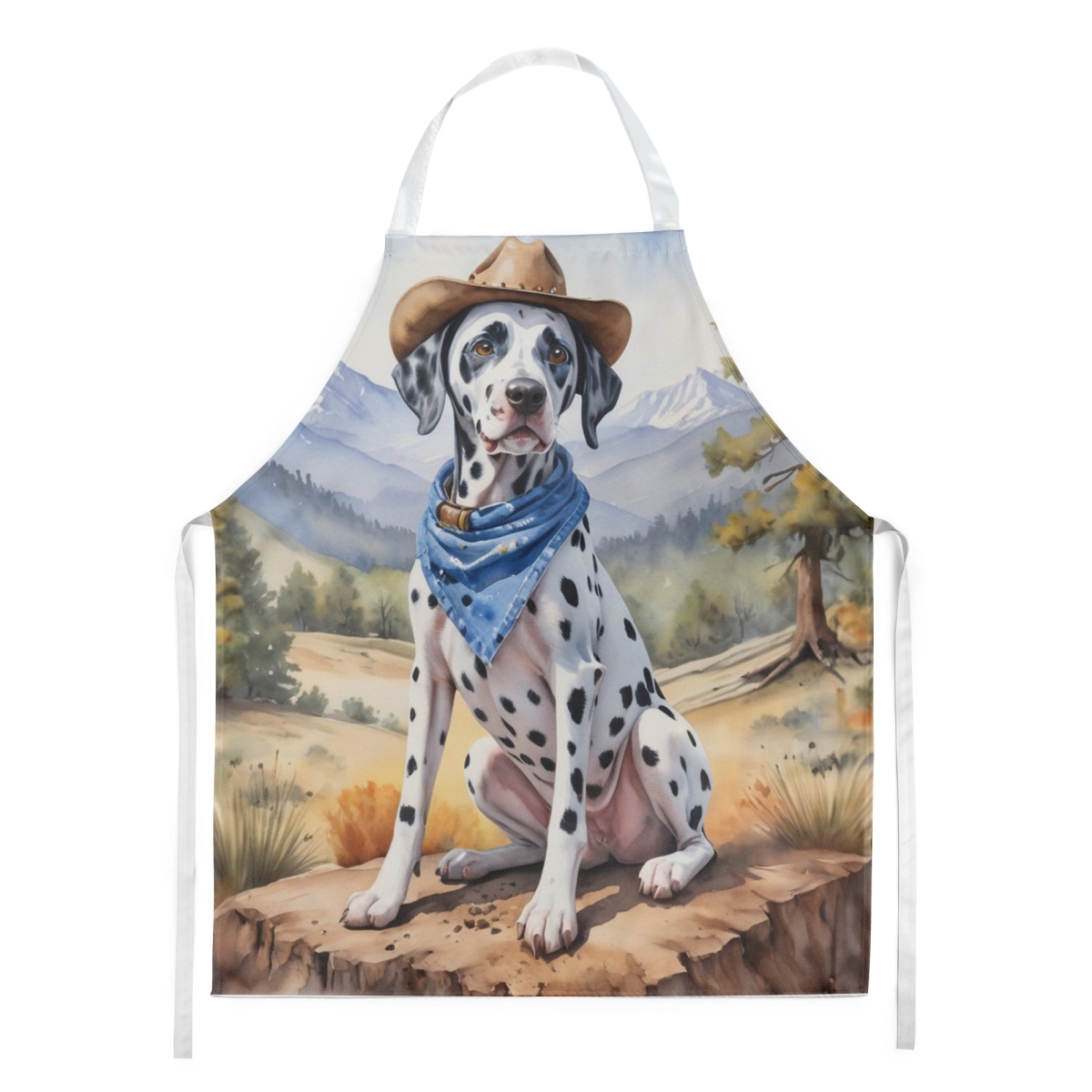 Picture of Carolines Treasures DAC5889APRON 30 x 27 in. Dalmatian Cowboy Welcome Apron