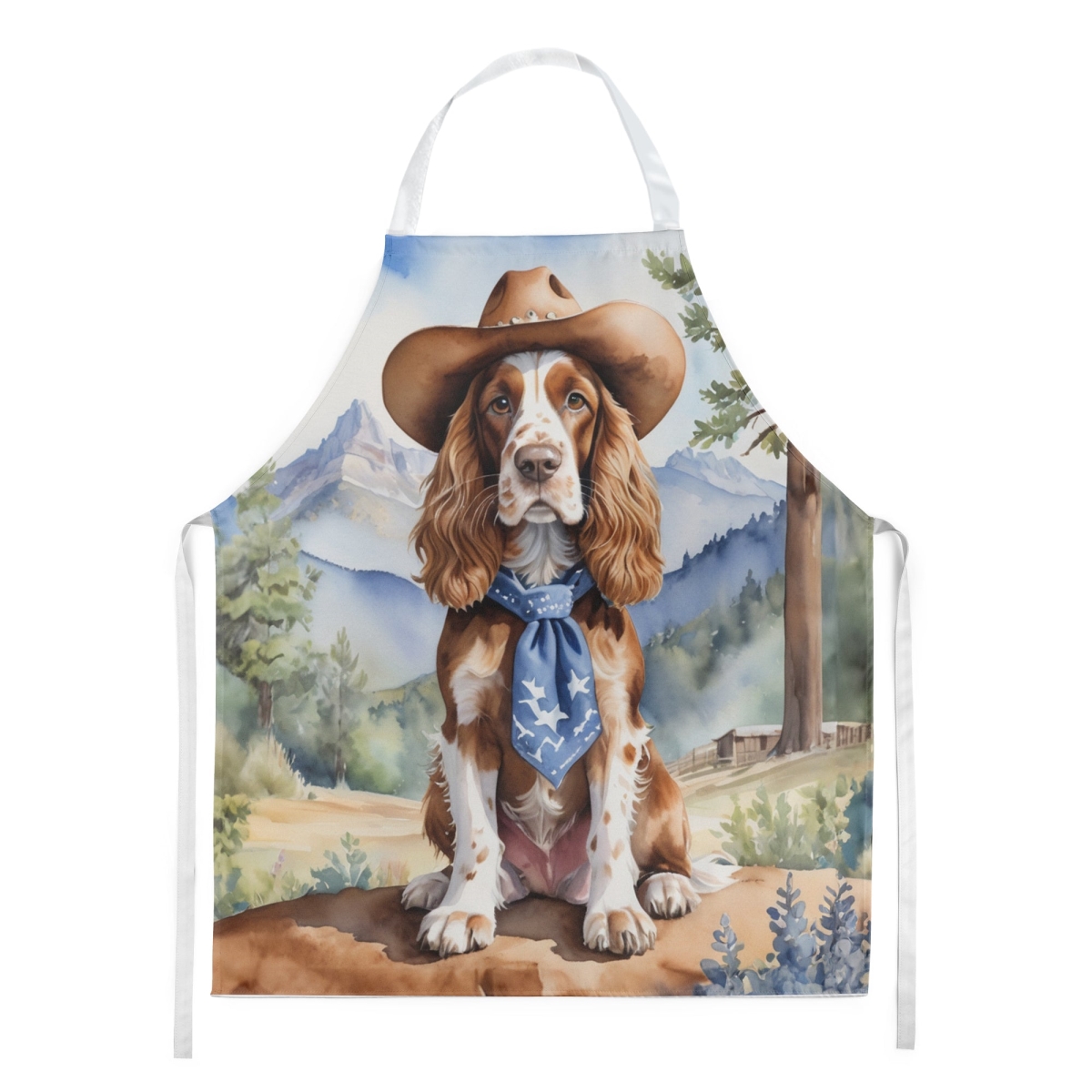 Picture of Carolines Treasures DAC5894APRON 30 x 27 in. English Cocker Spaniel Cowboy Welcome Apron