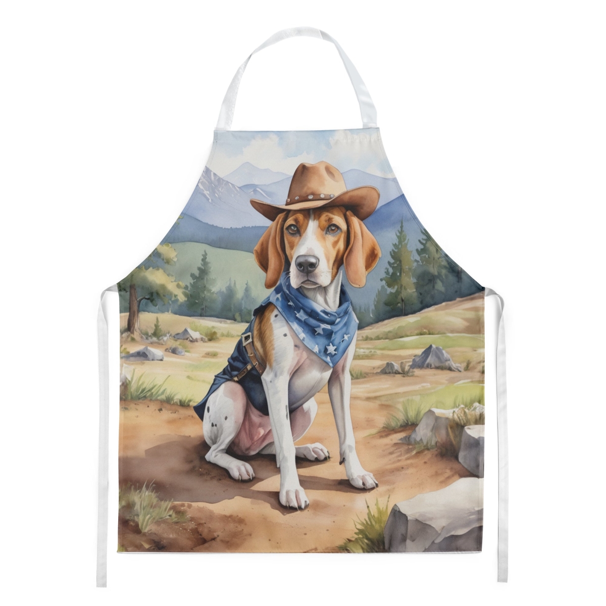 Picture of Carolines Treasures DAC5896APRON 30 x 27 in. English Foxhound Cowboy Welcome Apron