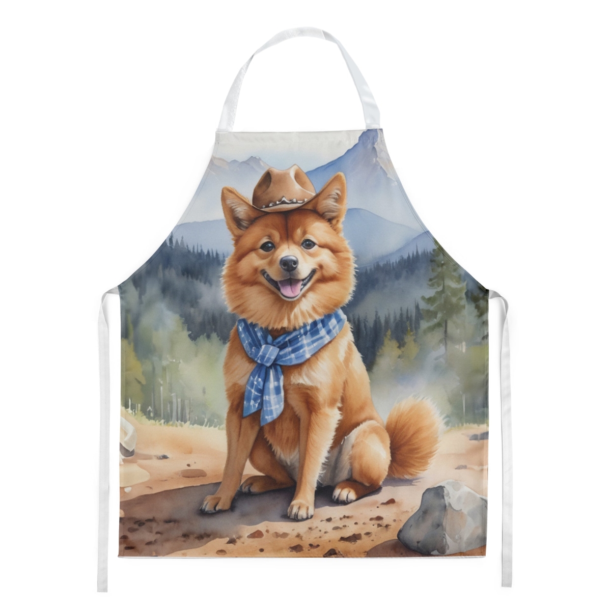 Picture of Carolines Treasures DAC5899APRON 30 x 27 in. Finnish Spitz Cowboy Welcome Apron