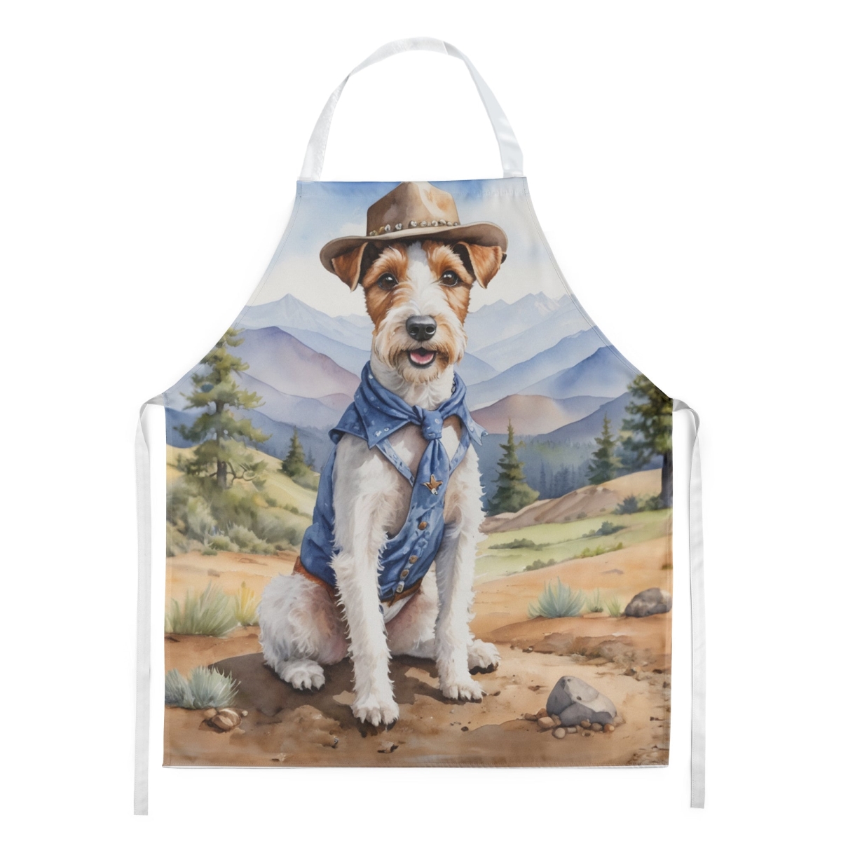 Picture of Carolines Treasures DAC5901APRON 30 x 27 in. Fox Terrier Cowboy Welcome Apron