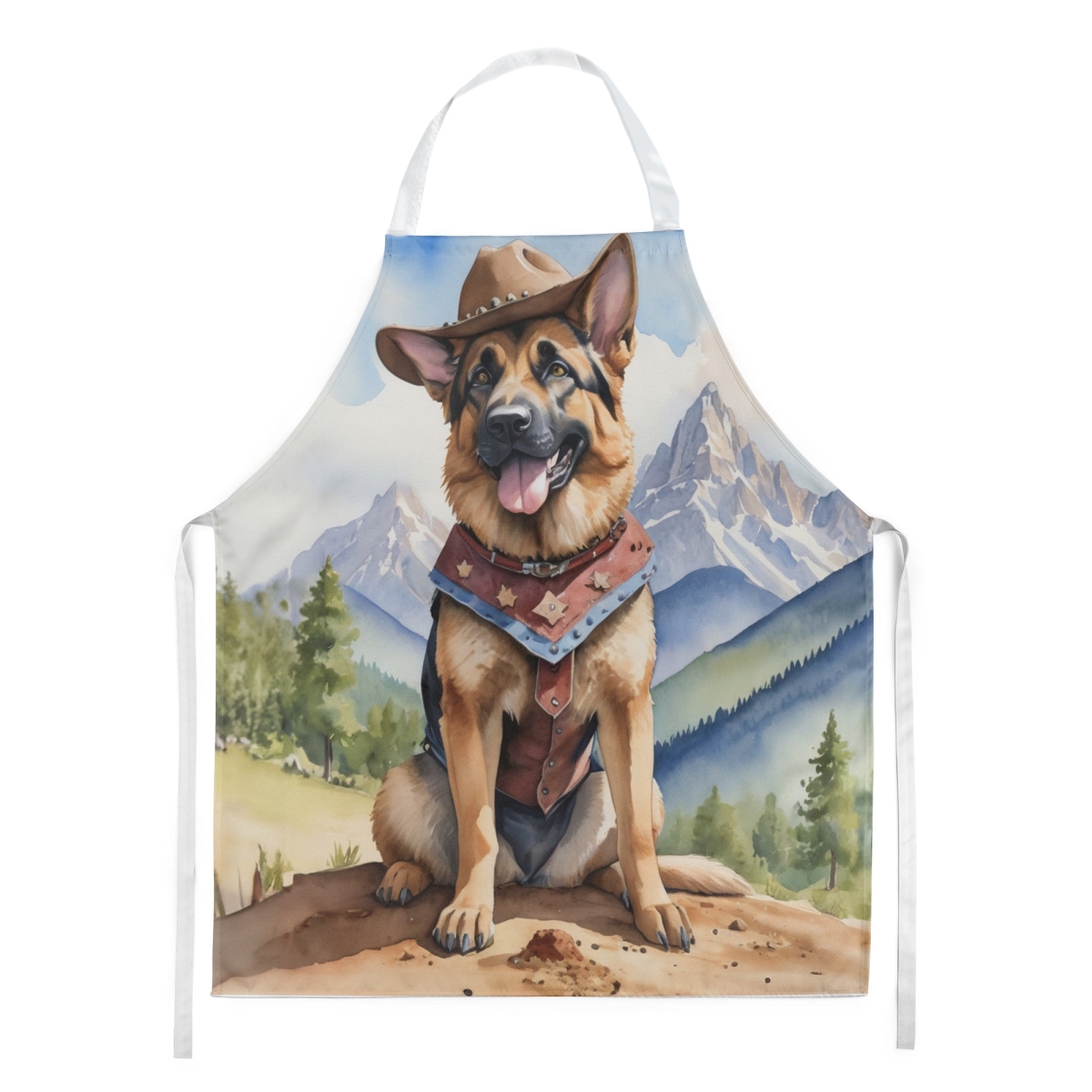 Picture of Carolines Treasures DAC5905APRON 30 x 27 in. German Shepherd Cowboy Welcome Apron