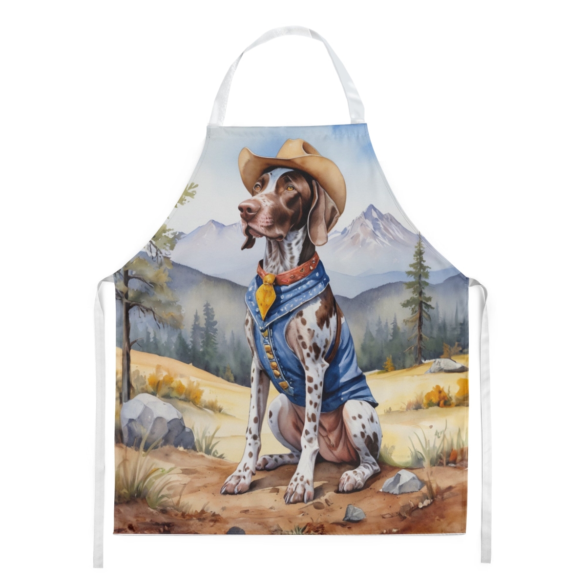 Picture of Carolines Treasures DAC5906APRON 30 x 27 in. German Shorthaired Pointer Cowboy Welcome Apron