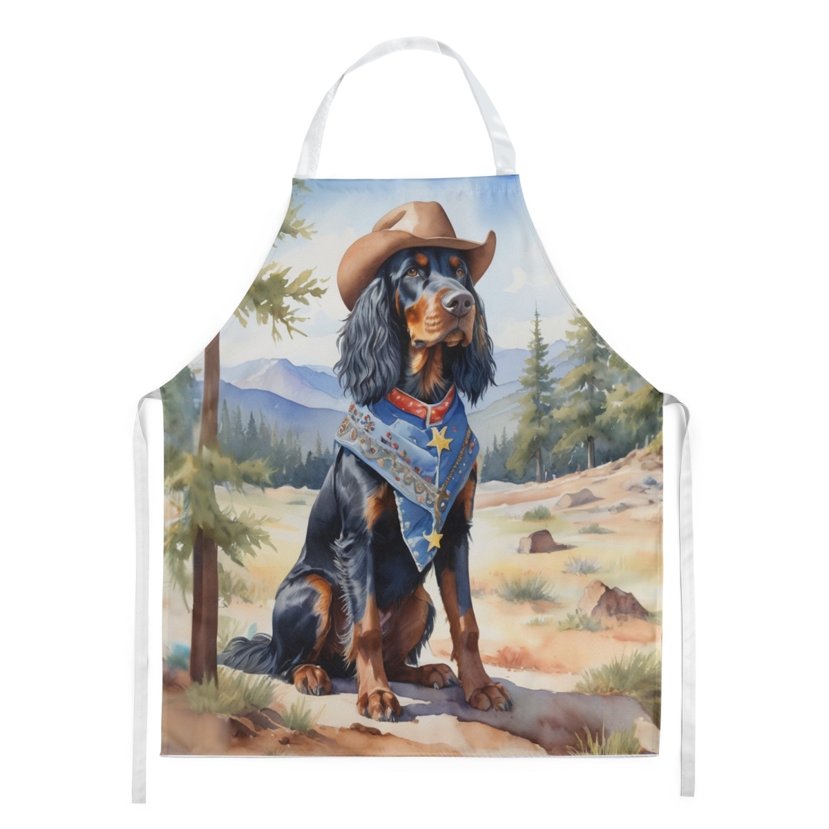 Picture of Carolines Treasures DAC5911APRON 30 x 27 in. Gordon Setter Cowboy Welcome Apron