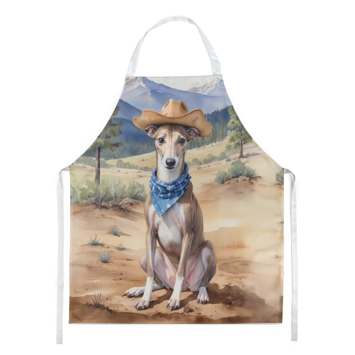 Picture of Carolines Treasures DAC5915APRON 30 x 27 in. Greyhound Cowboy Welcome Apron