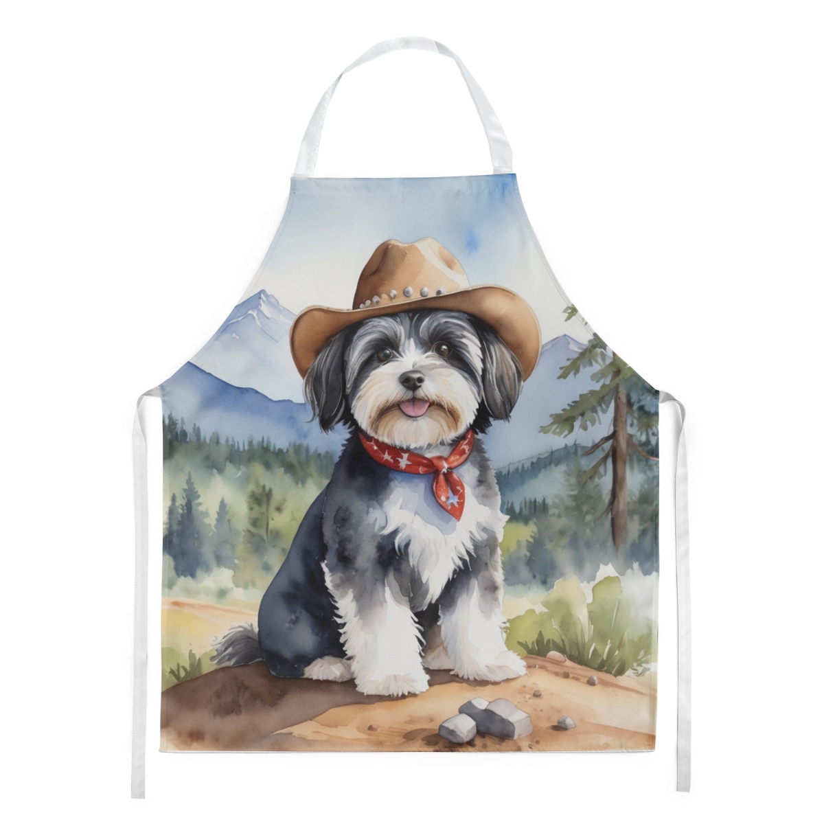 Picture of Carolines Treasures DAC5917APRON 30 x 27 in. Havanese Cowboy Welcome Apron