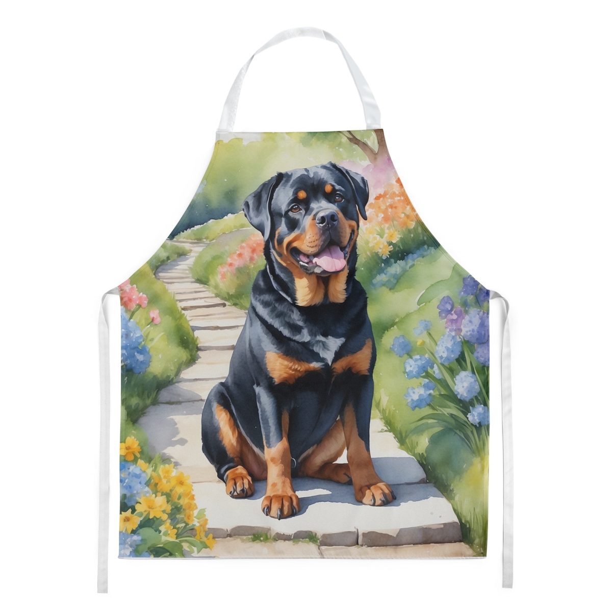 Picture of Carolines Treasures DAC6705APRON 30 x 27 in. Rottweiler Spring Path Apron