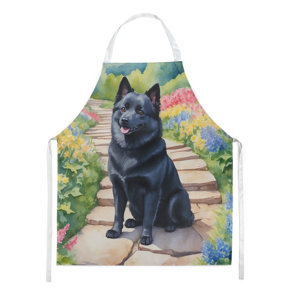 Picture of Carolines Treasures DAC6708APRON 30 x 27 in. Schipperke Spring Path Apron