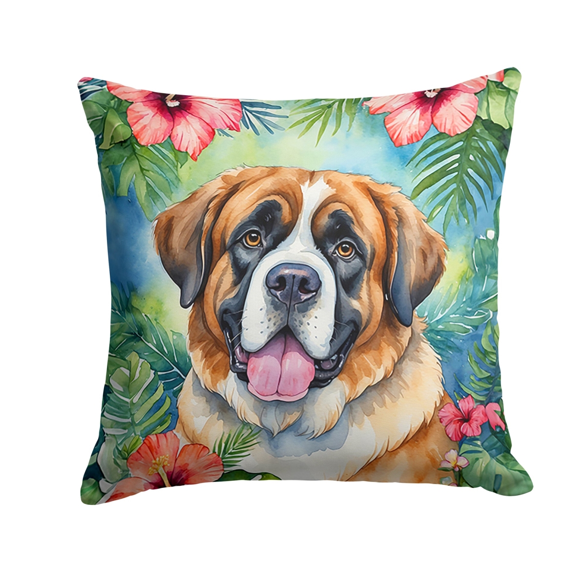 DAC6510PW1818 18 x 18 in. Saint Bernard Luau Throw Pillow