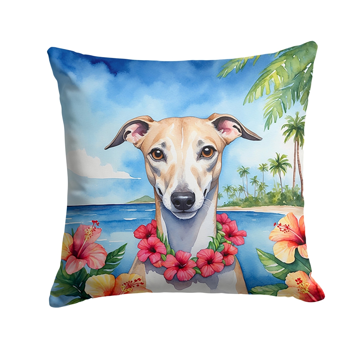 DAC6538PW1818 18 x 18 in. Whippet Luau Throw Pillow
