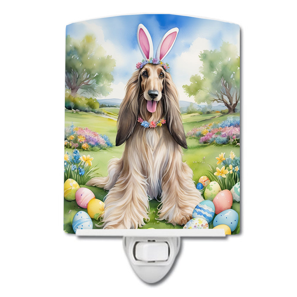 DAC4914CNL 6 x 4 in. Afghan Hound Easter Egg Hunt Ceramic Night Light
