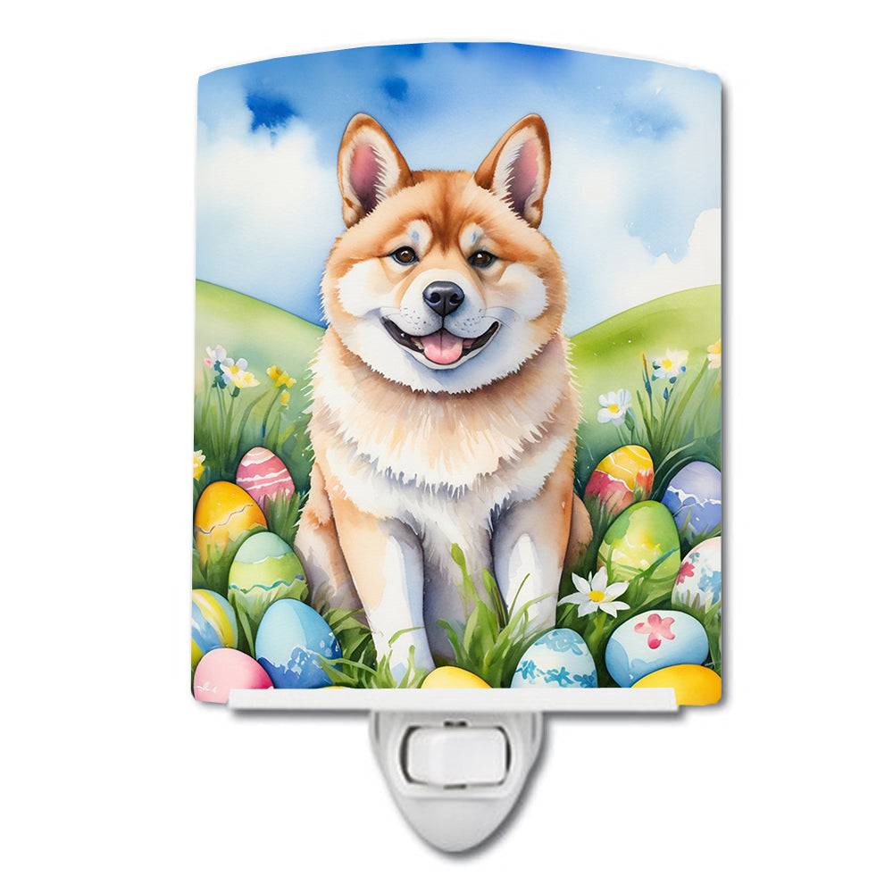 DAC4918CNL 6 x 4 in. Akita Easter Egg Hunt Ceramic Night Light