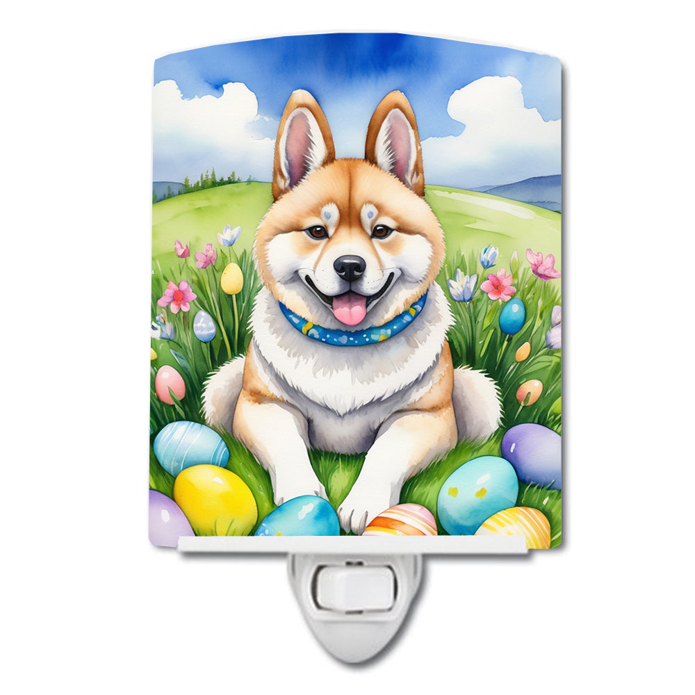 6 x 4 in. Akita Easter Egg Hunt Ceramic Night Light