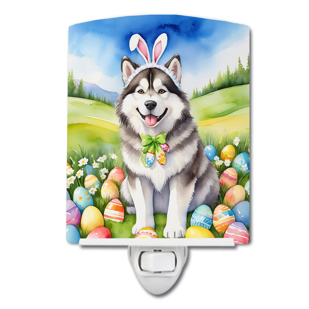 DAC4922CNL 6 x 4 in. Alaskan Malamute Easter Egg Hunt Ceramic Night Light