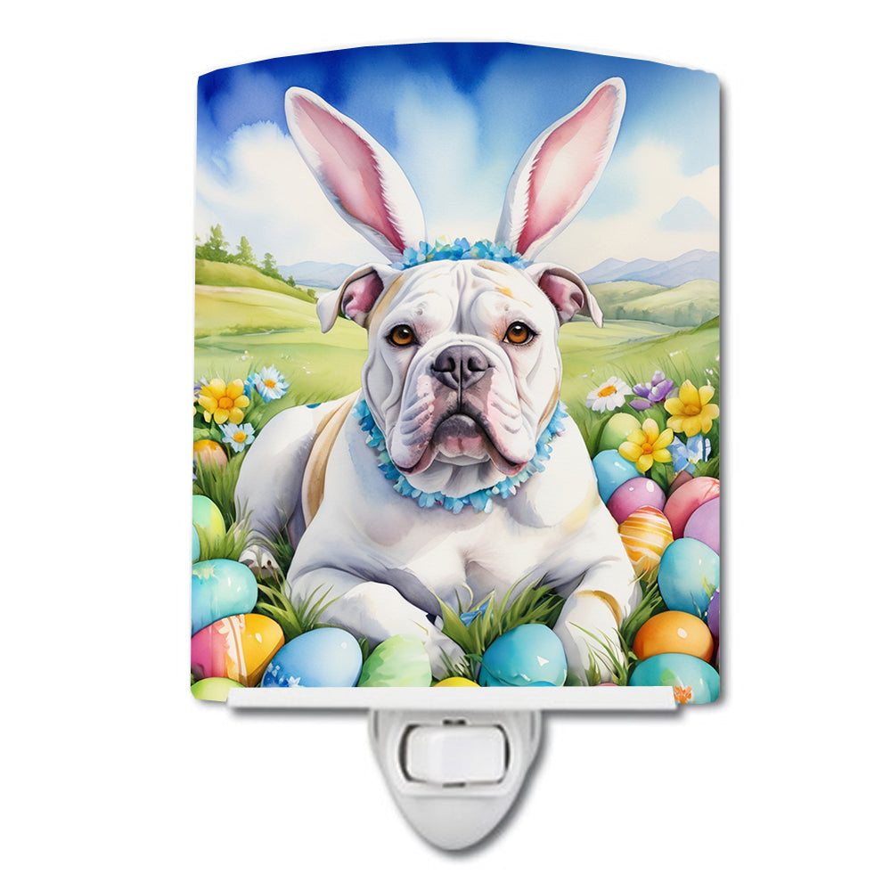 DAC4923CNL 6 x 4 in. American Bulldog Easter Egg Hunt Ceramic Night Light
