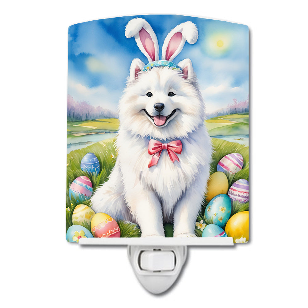 6 x 4 in. Samoyed Easter Egg Hunt Ceramic Night Light