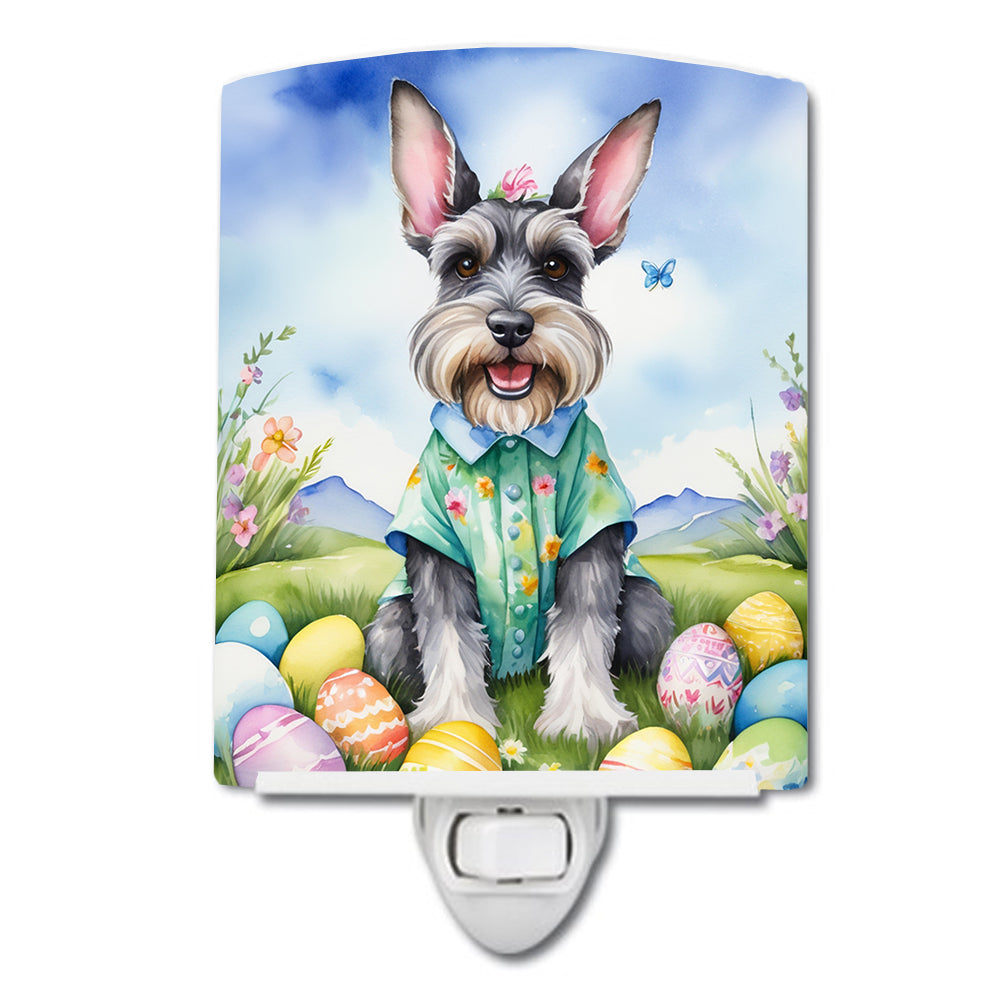 DAC5168CNL 6 x 4 in. Schnauzer Easter Egg Hunt Ceramic Night Light