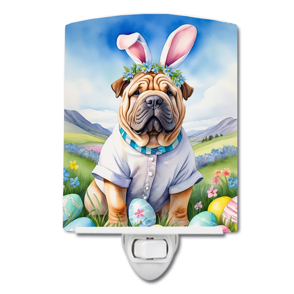 DAC5175CNL 6 x 4 in. Shar Pei Easter Egg Hunt Ceramic Night Light