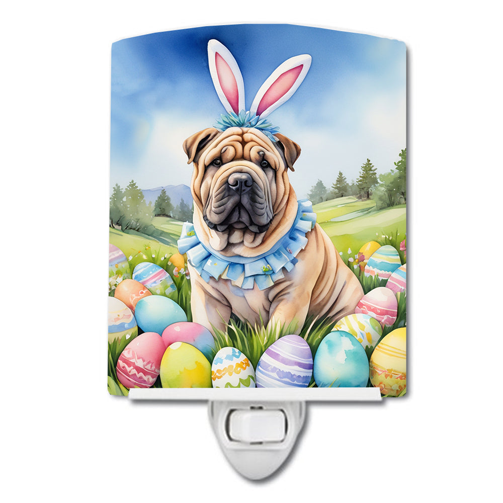 6 x 4 in. Shar Pei Easter Egg Hunt Ceramic Night Light