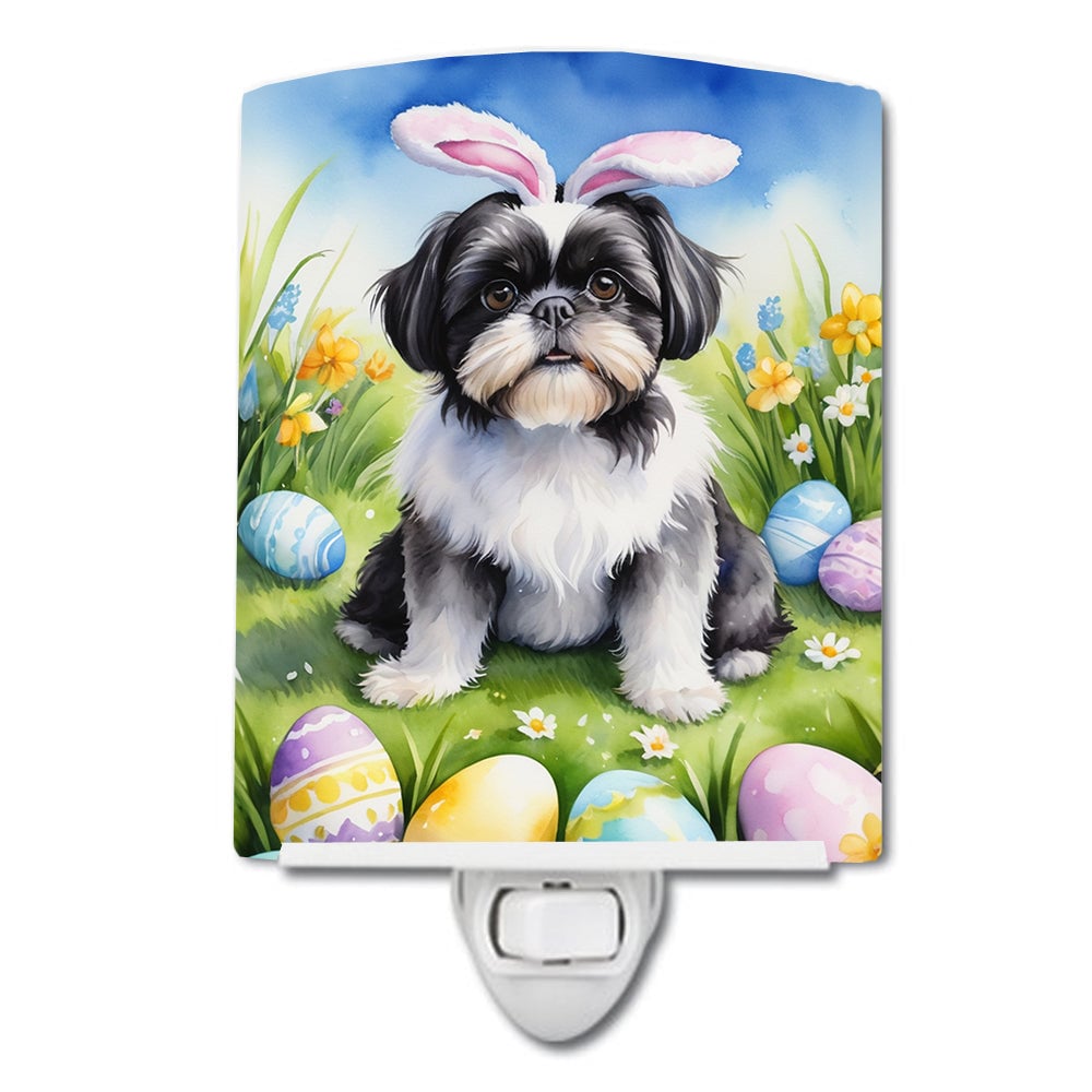 6 x 4 in. Shih Tzu Easter Egg Hunt Ceramic Night Light