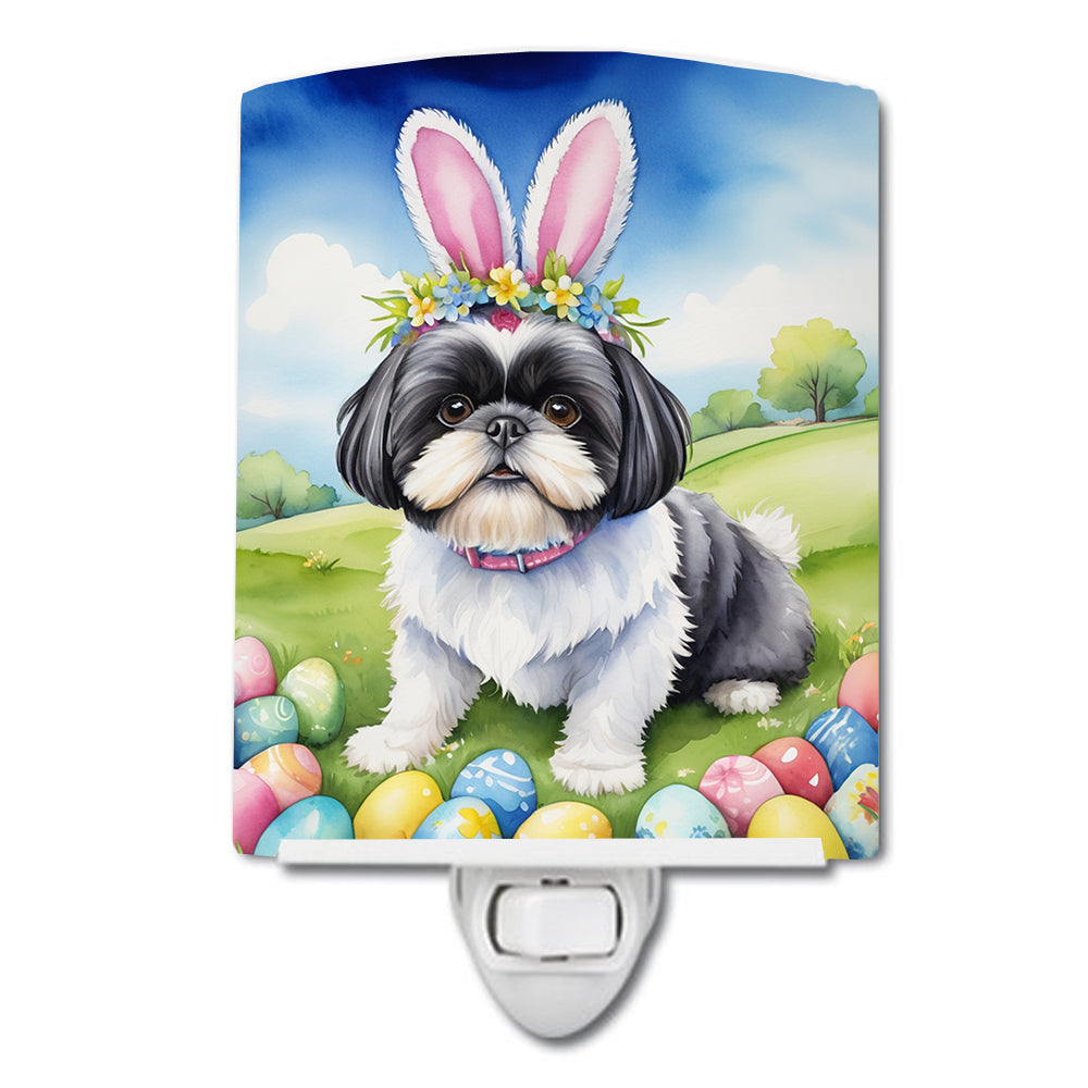 6 x 4 in. Shih Tzu Easter Egg Hunt Ceramic Night Light