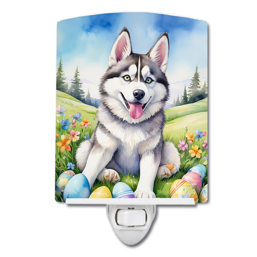 DAC5183CNL 6 x 4 in. Siberian Husky Easter Egg Hunt Ceramic Night Light