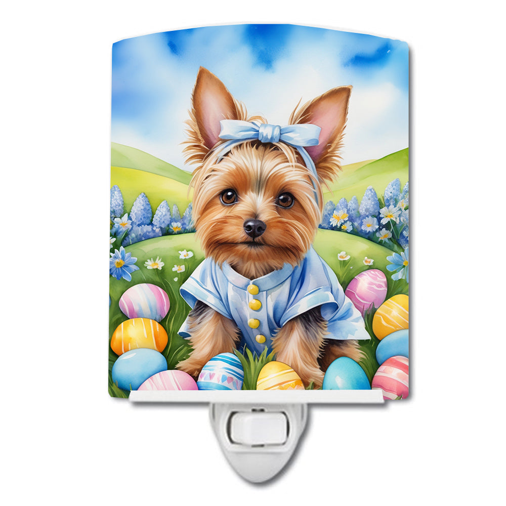 6 x 4 in. Silky Terrier Easter Egg Hunt Ceramic Night Light