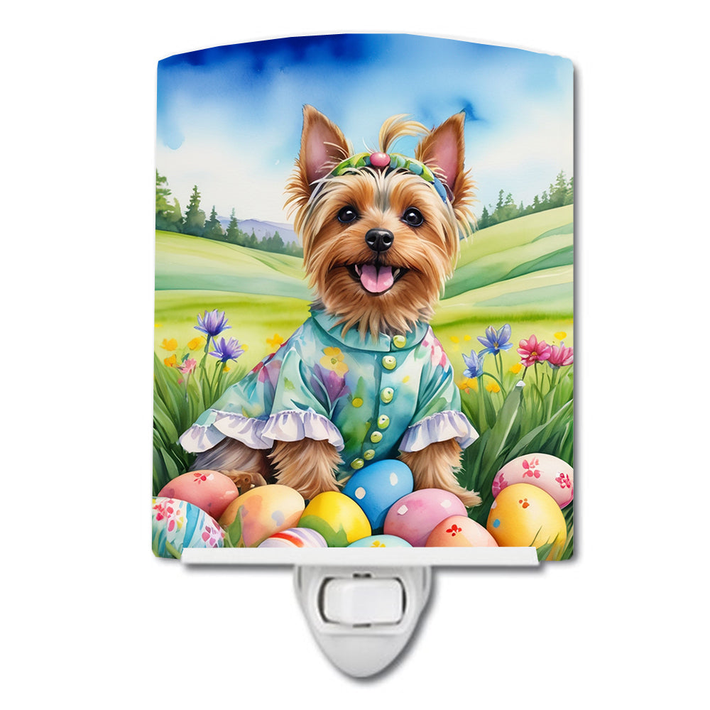 6 x 4 in. Silky Terrier Easter Egg Hunt Ceramic Night Light