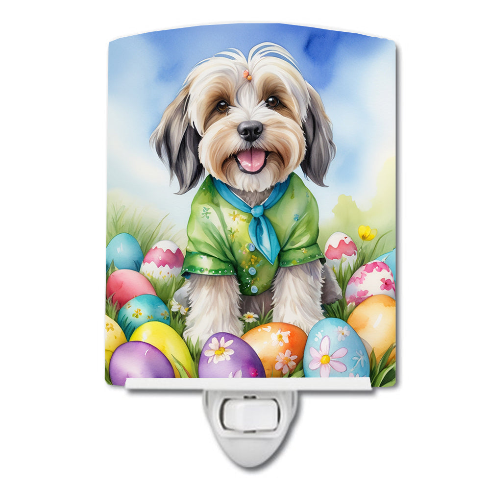 DAC5195CNL 6 x 4 in. Tibetan Terrier Easter Egg Hunt Ceramic Night Light