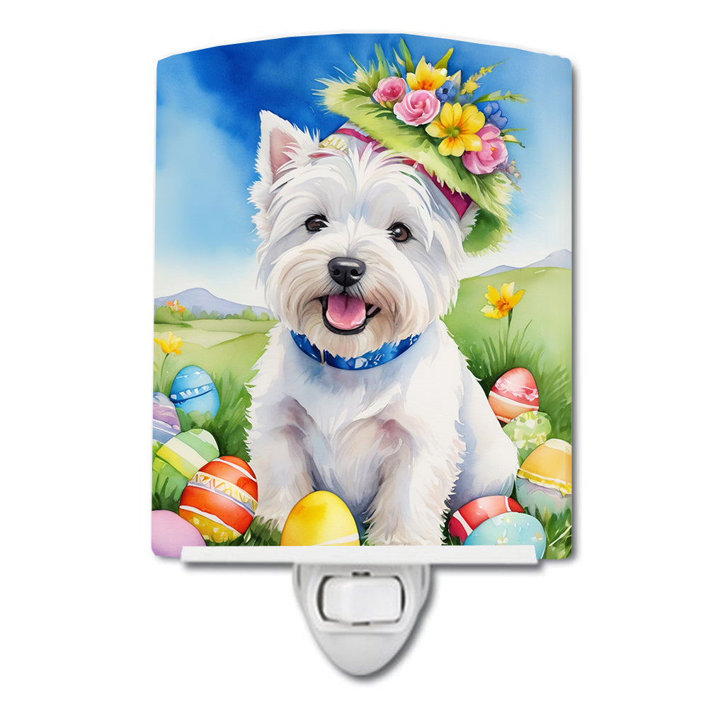 DAC5204CNL 6 x 4 in. Westie Easter Egg Hunt Ceramic Night Light