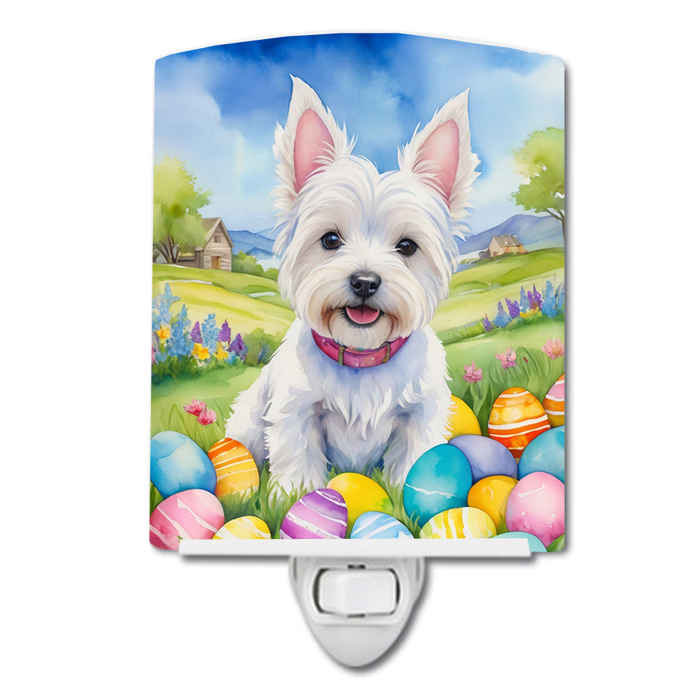 DAC5205CNL 6 x 4 in. Westie Easter Egg Hunt Ceramic Night Light
