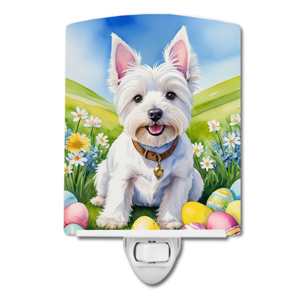 6 x 4 in. Westie Easter Egg Hunt Ceramic Night Light