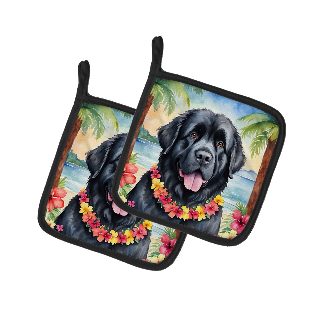 7.5 x 7.5 in. foundland Luau Pair of Pot Holder