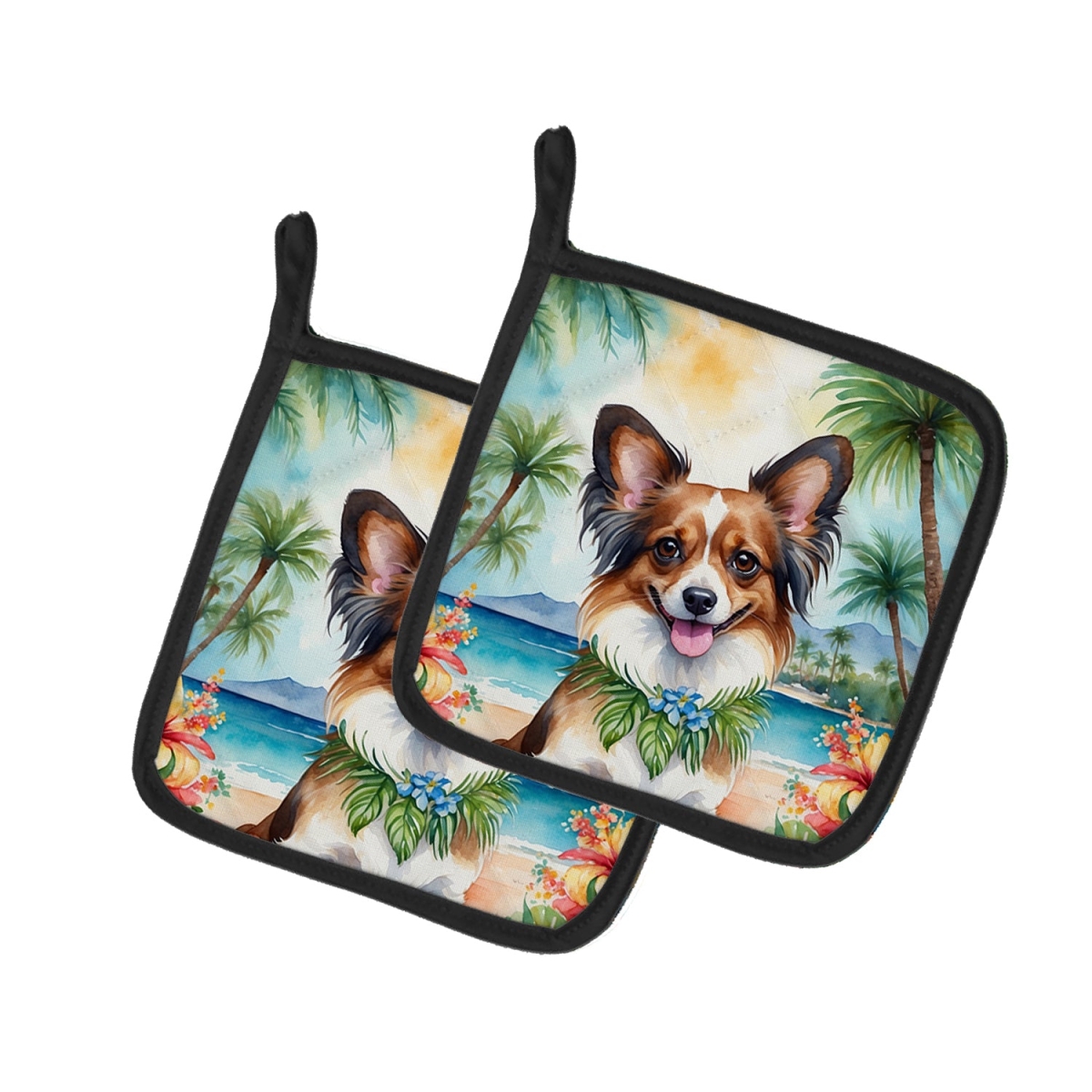 DAC6486PTHD 7.5 x 7.5 in. Papillon Luau Pair of Pot Holder