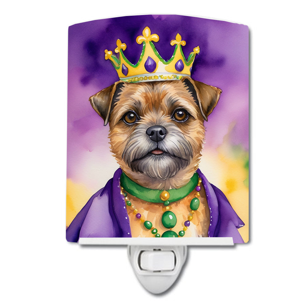 DAC4746CNL 6 x 4 in. Border Terrier King of Mardi Gras Ceramic Night Light