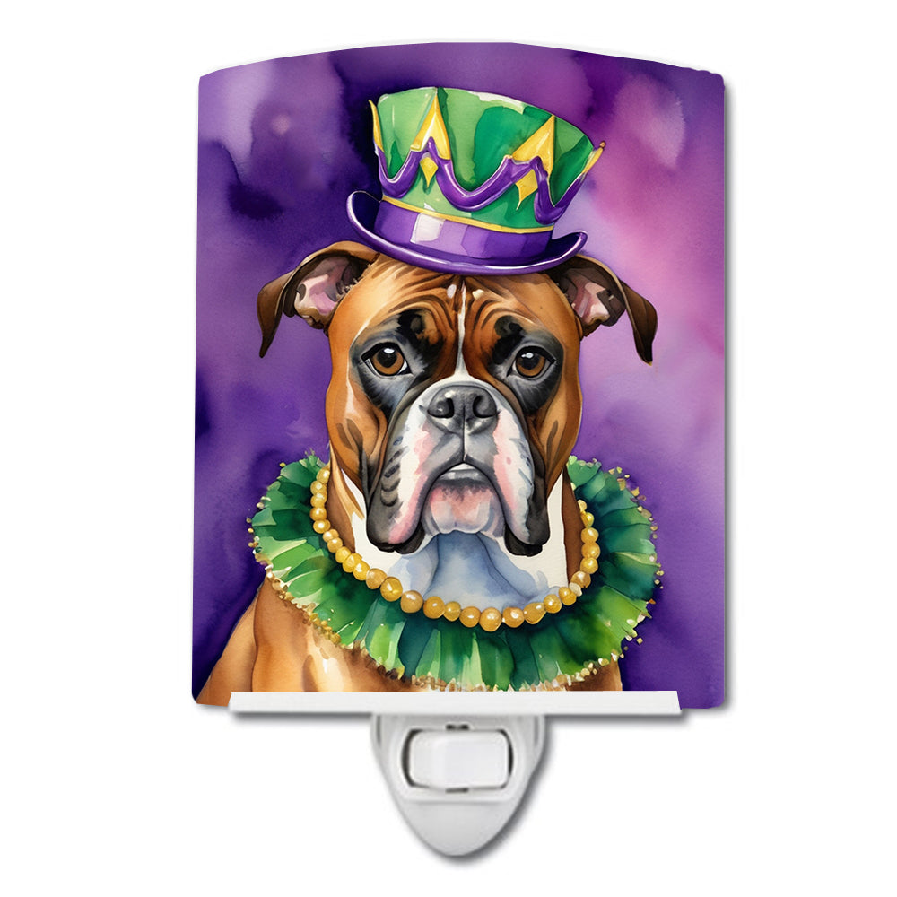 DAC4752CNL 6 x 4 in. Boxer King of Mardi Gras Ceramic Night Light